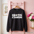 Choose Kindness Daisies Sweatshirt, Retro Groovy Positive Quote Sweater