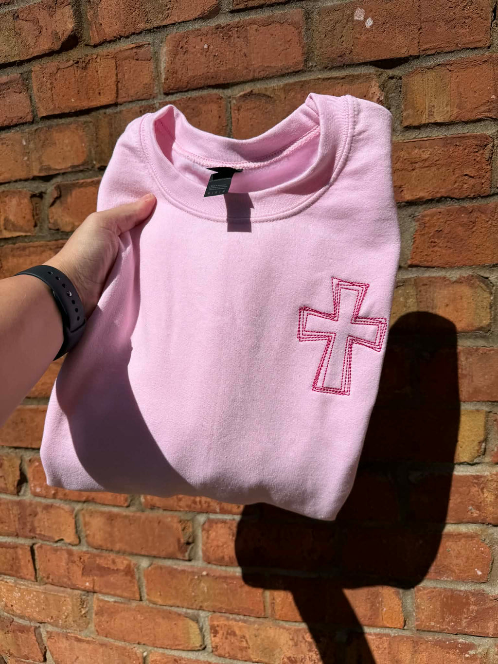 Embroidered Cross Shirt - Minimal Christian Faith Apparel