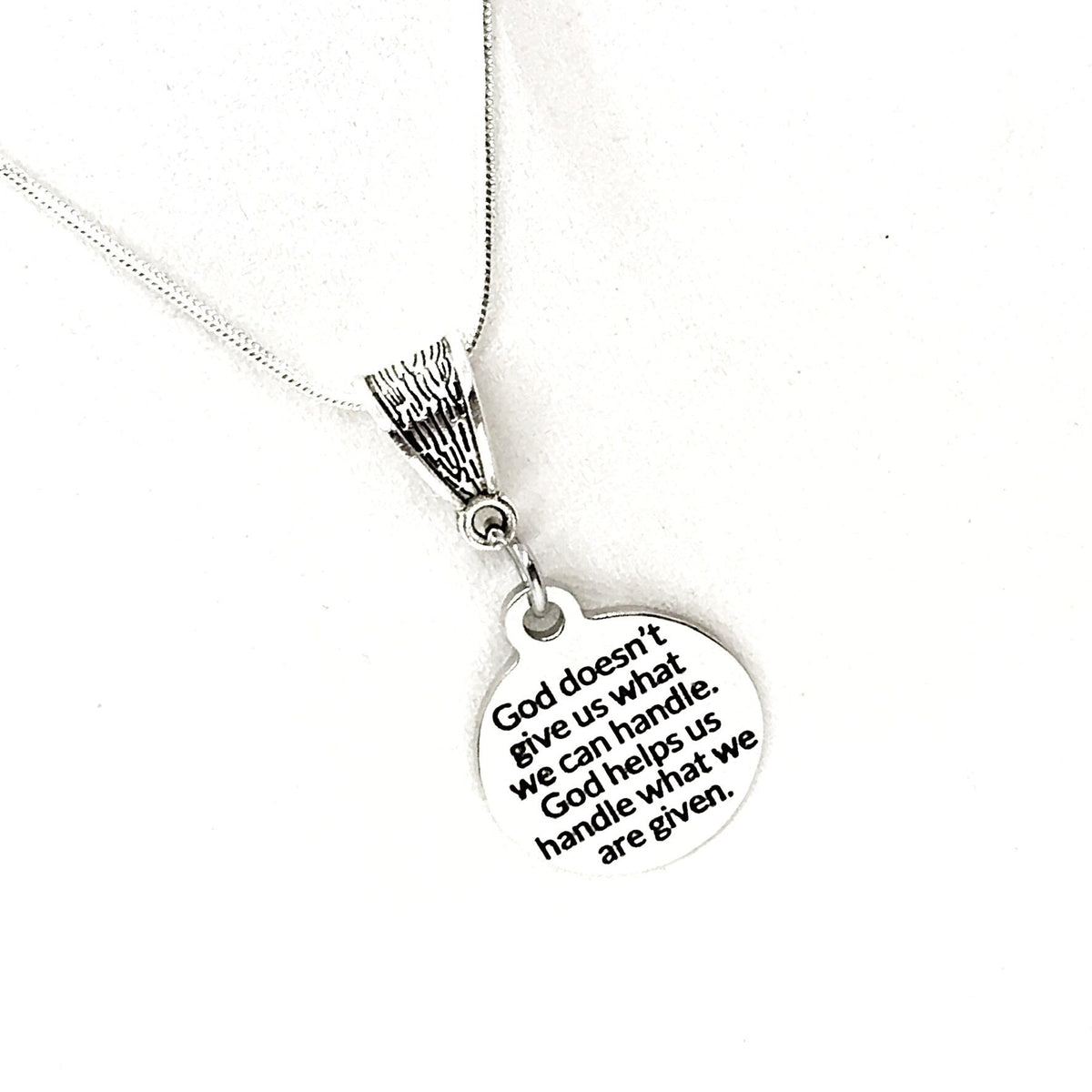 Christian Gift, God Helps Us Handle What Is Given Necklace, Christian Necklace, Christian Quote, Religious Gift, Religious Necklace Gift