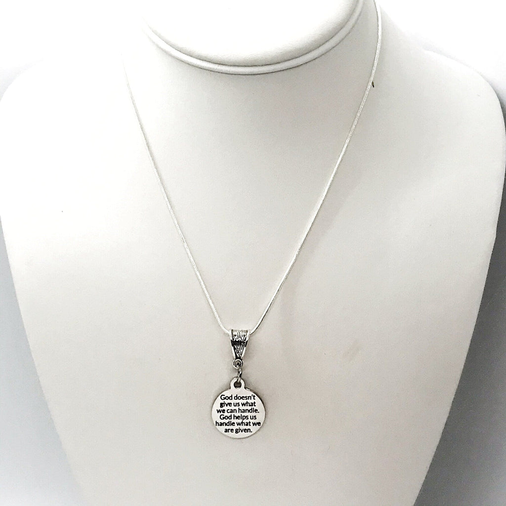 Christian Gift, God Helps Us Handle What Is Given Necklace, Christian Necklace, Christian Quote, Religious Gift, Religious Necklace Gift